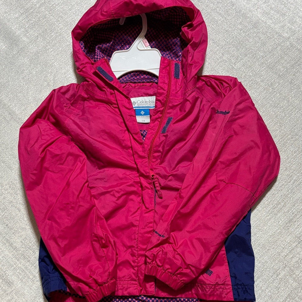 Columbia Fuchsia and Navy Hooded Jacket
